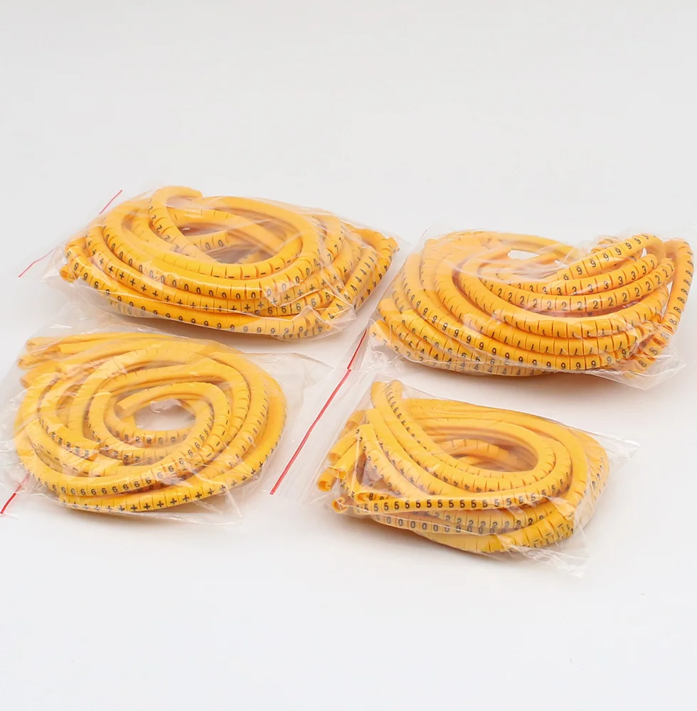 600-Piece Yellow Cable Marking Set, Including EC-0, EC-1, EC-2, EC-3 Labels, 50 Pieces of Each Type