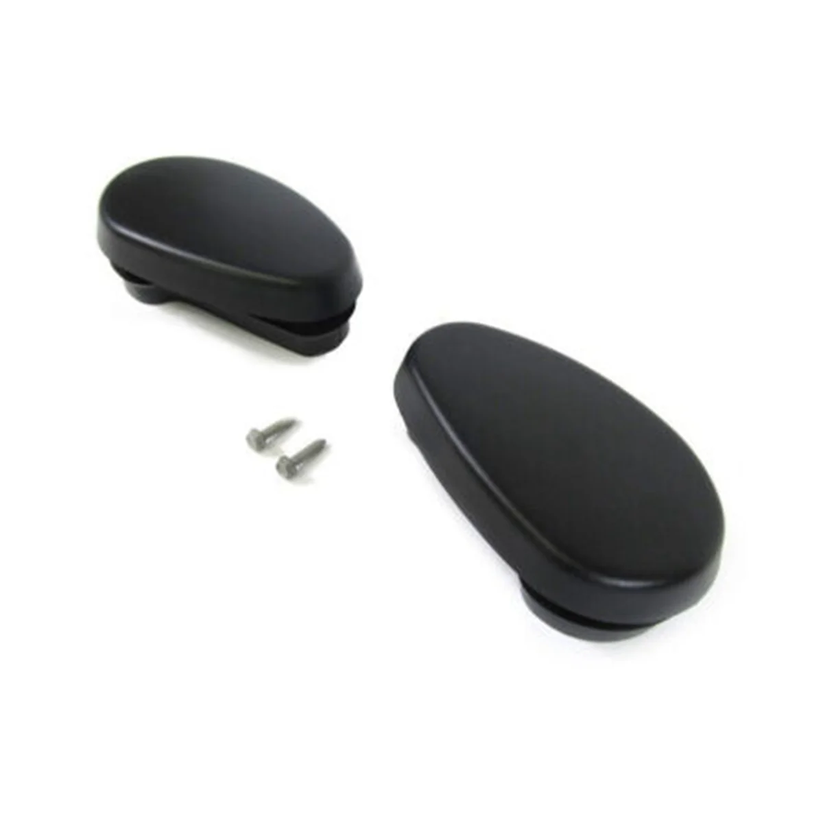 1Pair Black Tubular Side Steps Bars End Caps Replacement Set