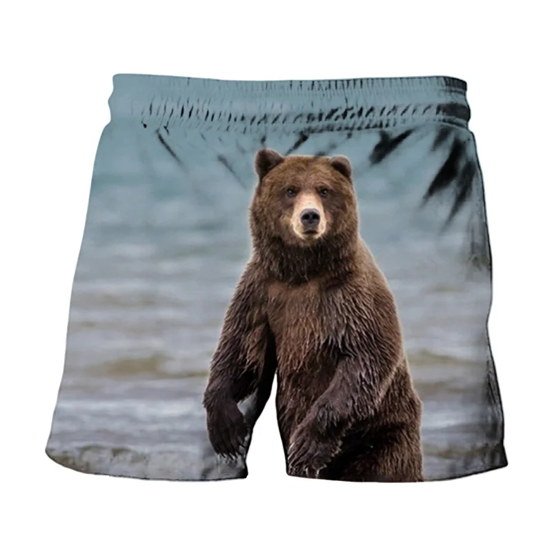 Pantalones cortos de playa con estampado de emblema de águila rusa para hombre, pantalones cortos con estampado de oso y bandera rusa en 3D, traje