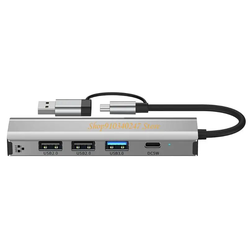 Q22A USB+TYPE C HUB محول محطة إرساء المحور 100 ميجابت في الثانية/1000 ميغابت في الثانية RJ45 محول Ethernet #3