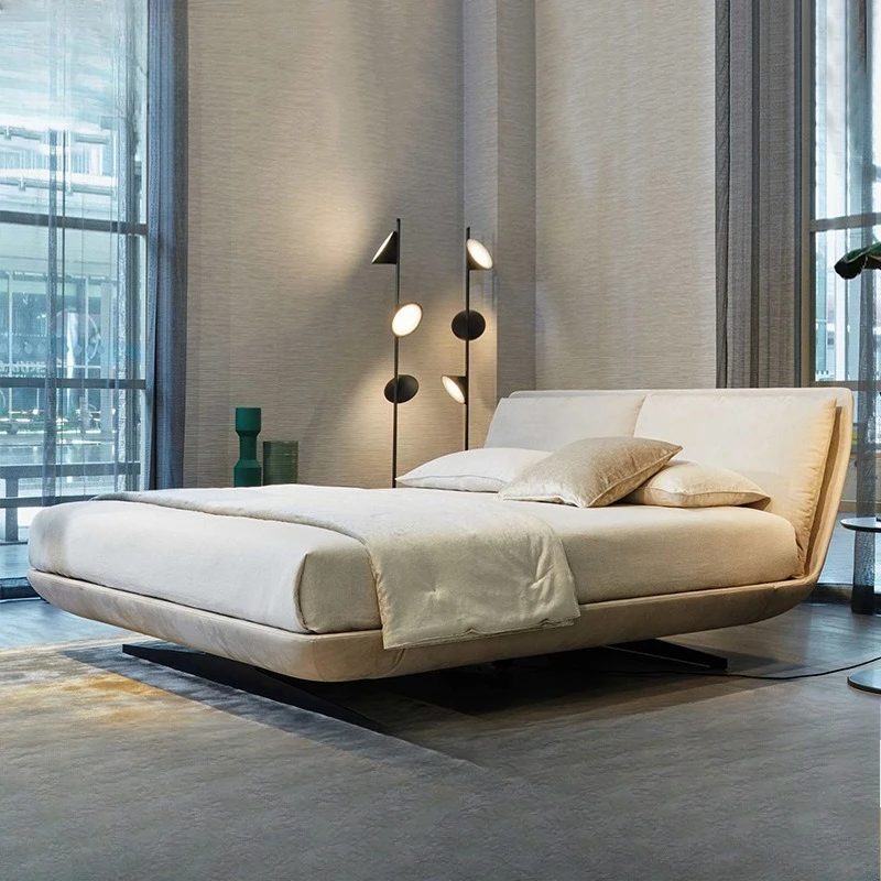 

Leather bed, sailboat bed, fabric upholstery, Italian