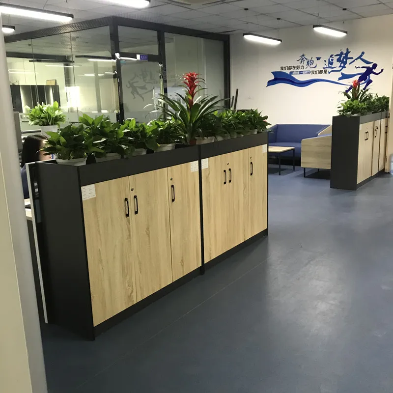 Partition Simple Modern File Data Office Storage Short Cabinet Flower and Plant Groove Mobile Storage