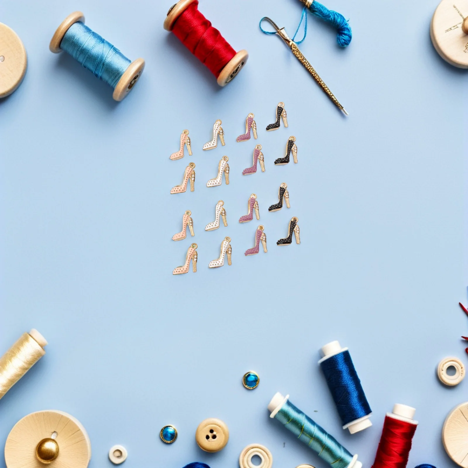 

20 шт., мини-подвески на высоком каблуке со стразами, подвески для обуви из сплава для самостоятельного изготовления ювелирных изделий, брелки, ожерелья, браслеты