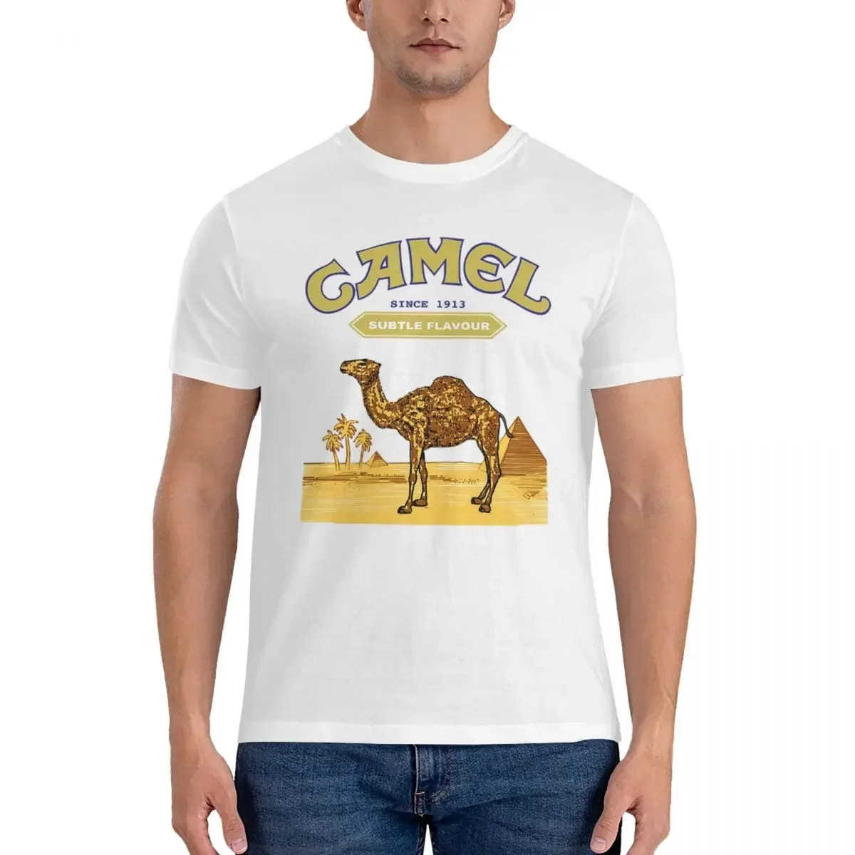

100% Cotton Camel Cigarettes T-shirt Male Funny Oversized T Shirt Men Round Neck Summer Shirts Tops S-6XL