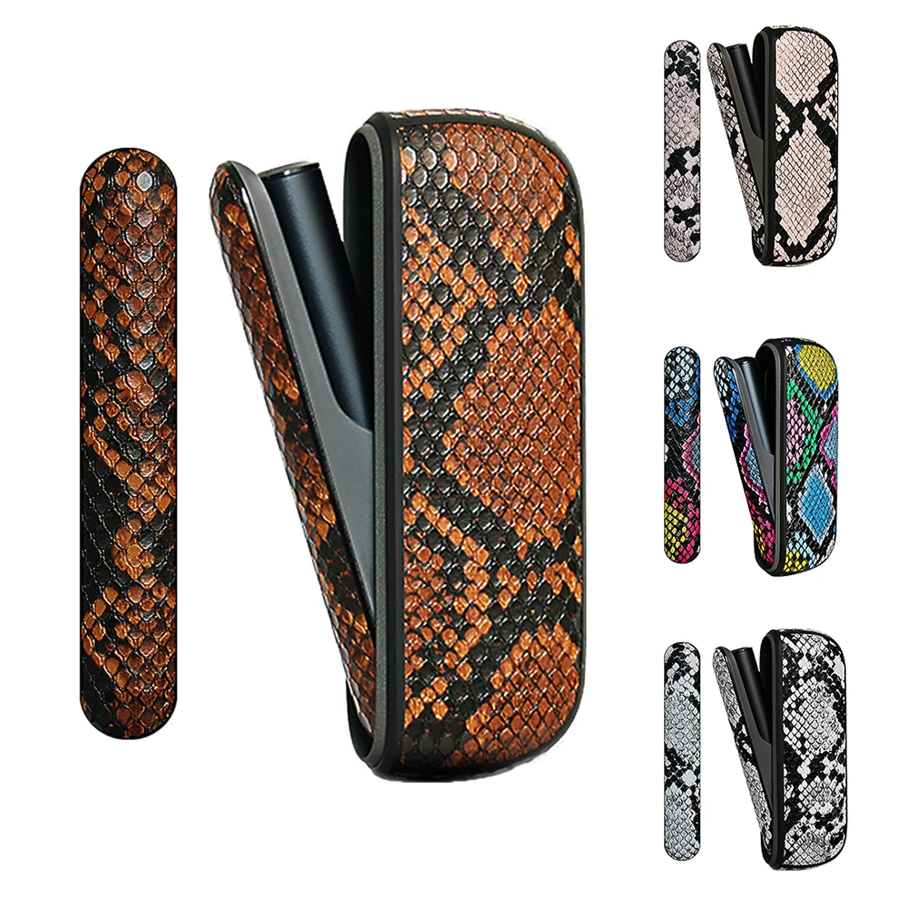 Fashion Side Cover+ Snakeskin Leather Case for IQOS ILLUMA Funda Decoration Accessories for IQOS ILLUMA IReplaceable Cover