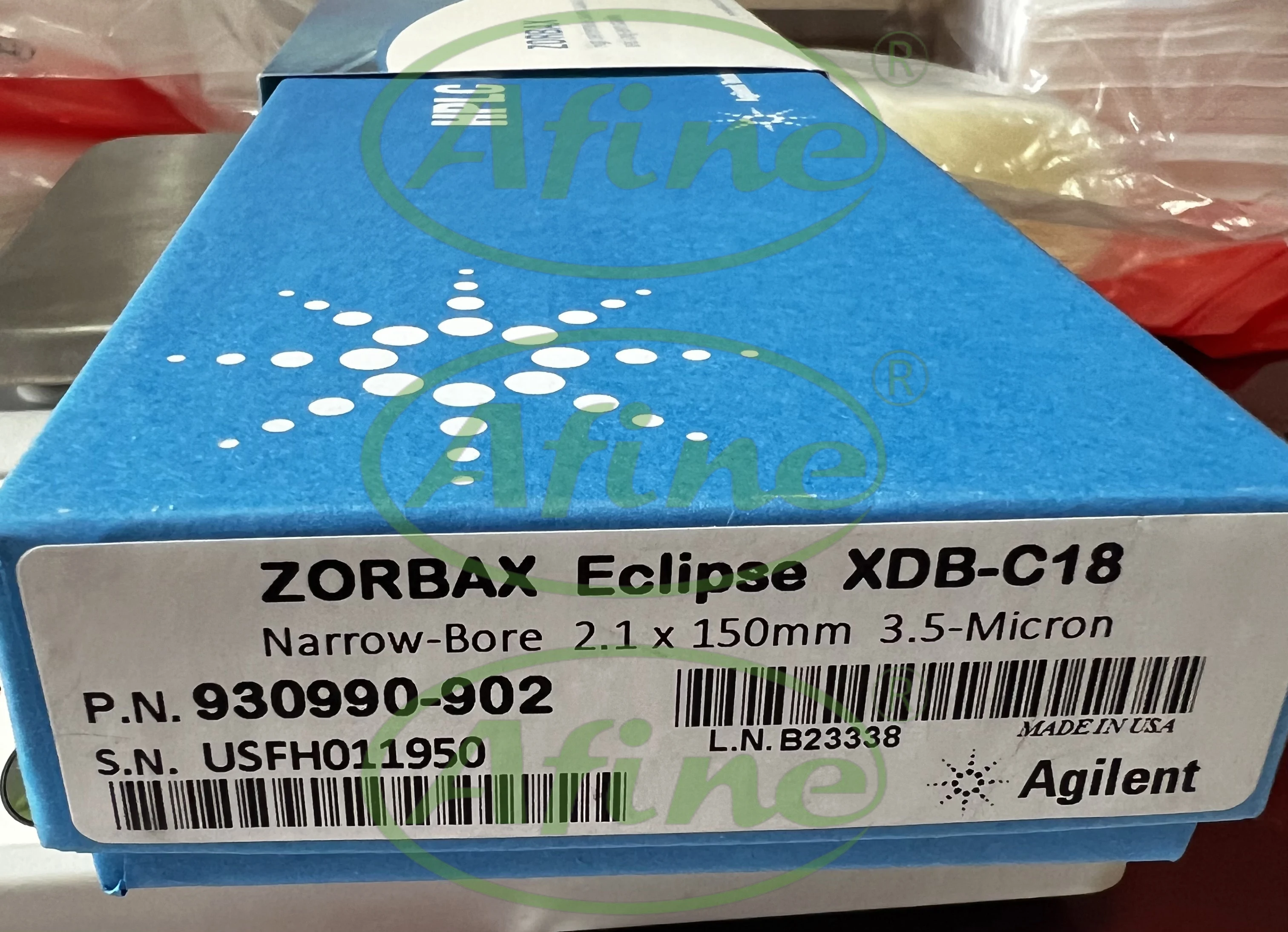 AFIJN Agilent, 930990 -902,ZORBAX RR Eclipse XDB-C18 Kolom, 2,1 x 150 mm, 3,5 μm