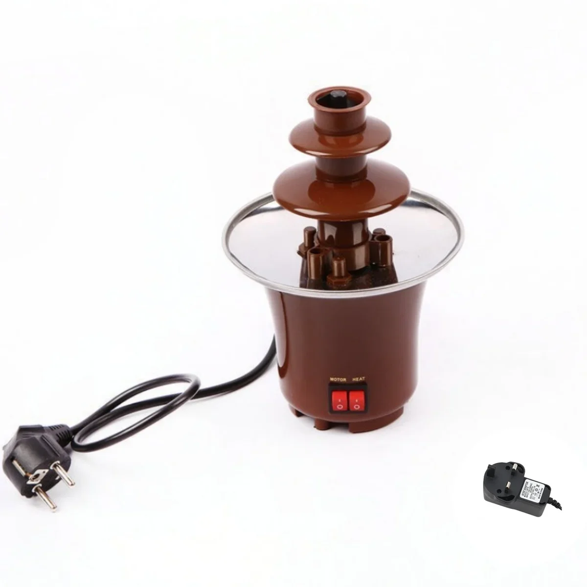 Chocolate fountain machine 1PC household, mini three-layer chocolate hot pot homemade chocolate, melting tower with heating