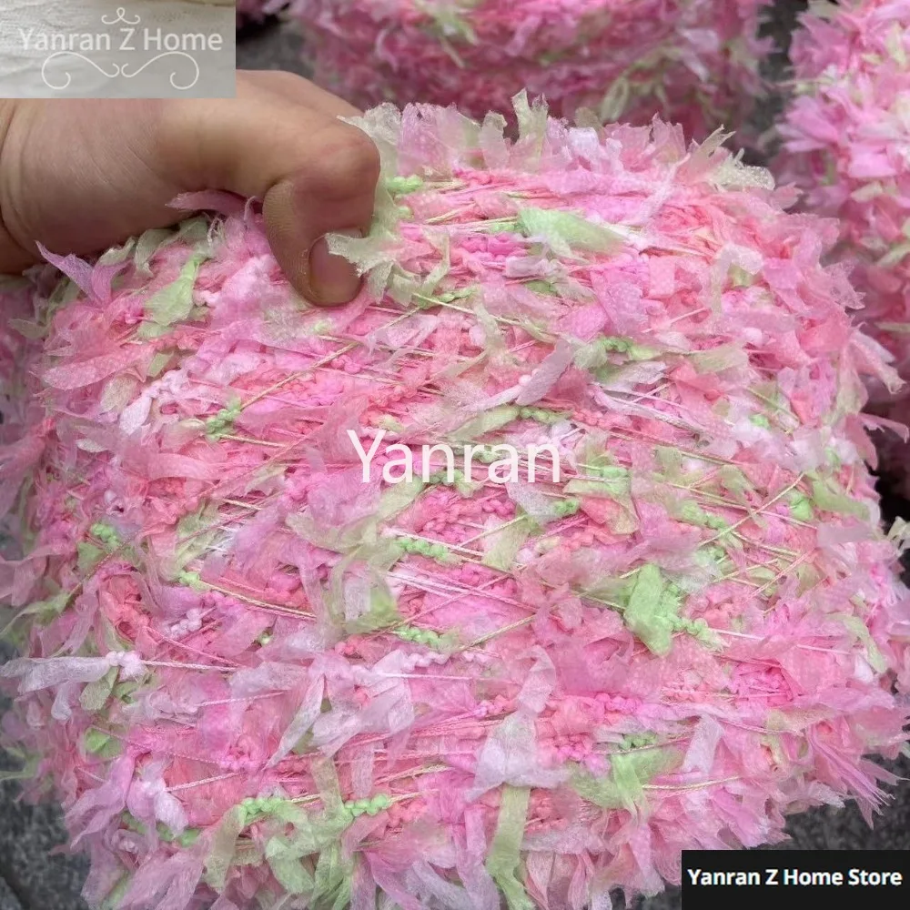 500g New Section Dyed Butterfly Yarn Three Piece Paper Flower Yarn Butterfly Large Paper DIY Hand Mixed Thread Wiring Hat Bag
