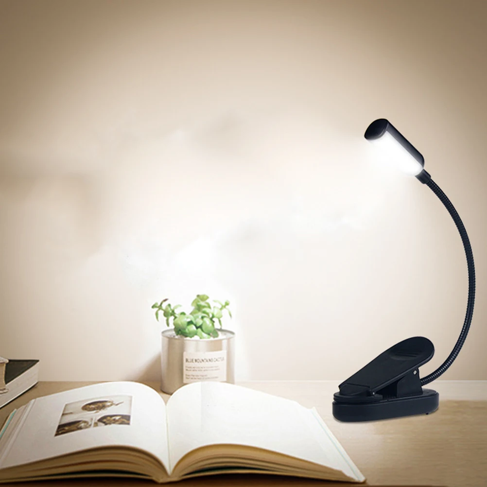 

USB Lamps Rechargeable Book Light Night Study Eye Caring Black Reading Clip Child