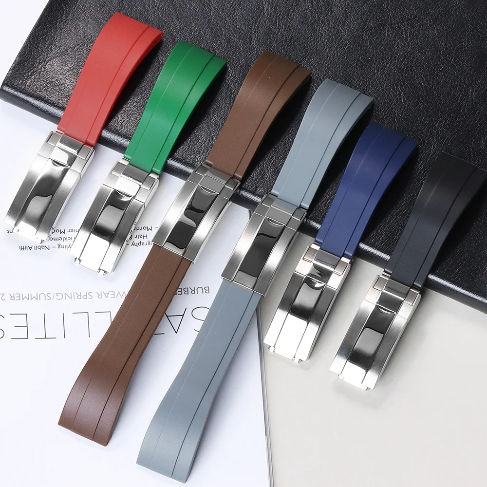 20mm Silicone Bracelet for Rolex Soft Waterproof Wristband Rubber Replacement Strap High Quality Belt Universal Men Women Band