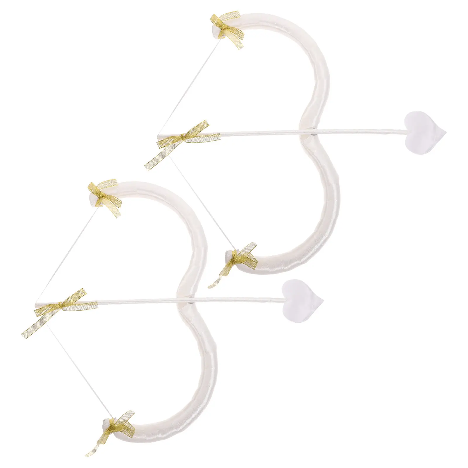 

2 Sets Cupid Mini Bow Arrow Heart Bowknot Valentine Costume Accessories Wedding Adult White Mini Cupid Bow Couples Costume Ideas