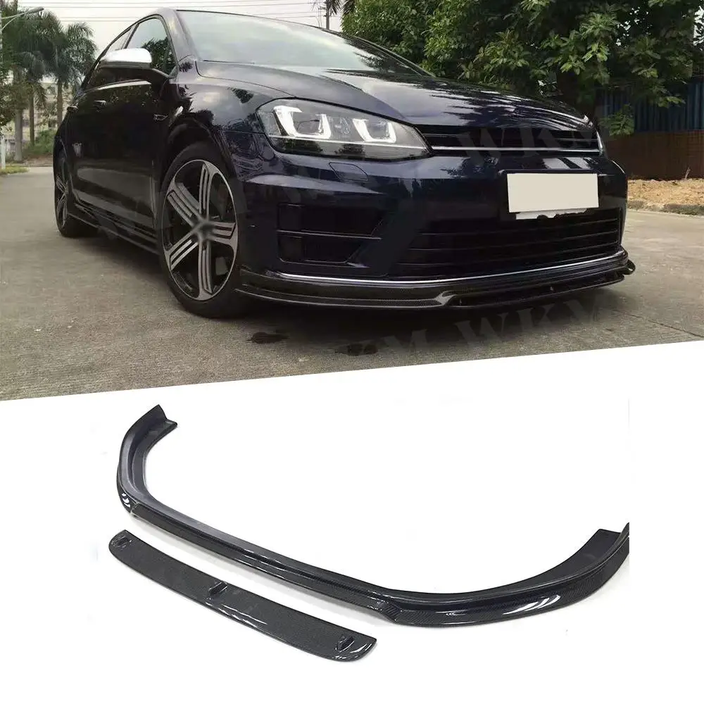 

MK7 Carbon Fiber Front Bumper Lip Spoiler for Volkswagen Golf 7 VII R Rline Hatchback not standard 2014-2017 RZ Style