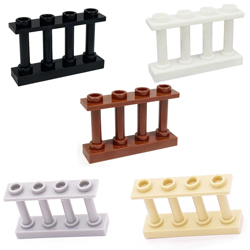 Railing FENCE 1X4X2 W.2 KNOBS 30055 MOC Building Blocks Black/Gray/Brown 15332 DIY City Street Bricks Toys Compatible With LEGO