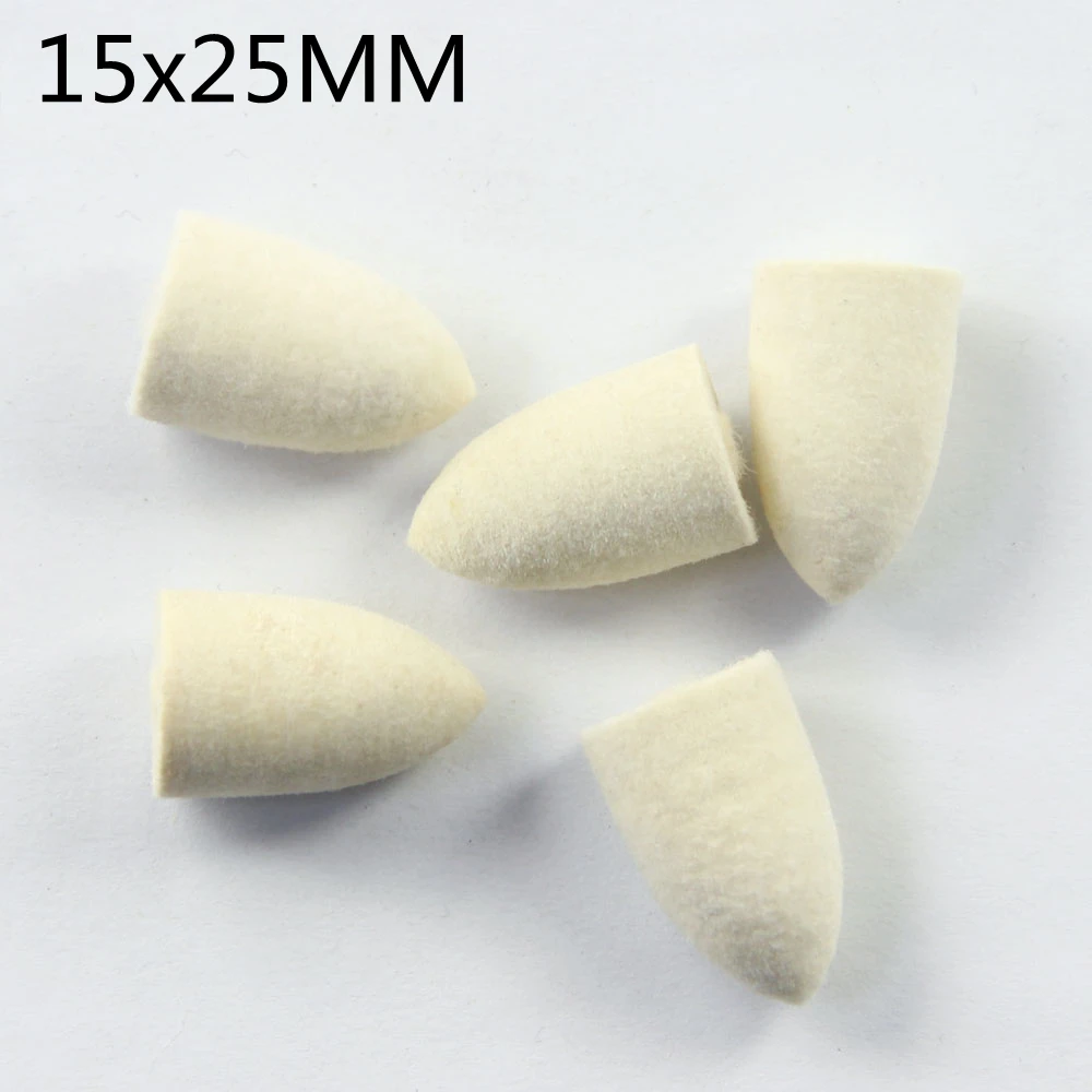 DTP-3P 15*25MM Dental Polishing Brush Wool Felt Cone Wheel Metal Surface Grinding Buffing Rotary Tool 5pcs/Pack Dentistry Tool