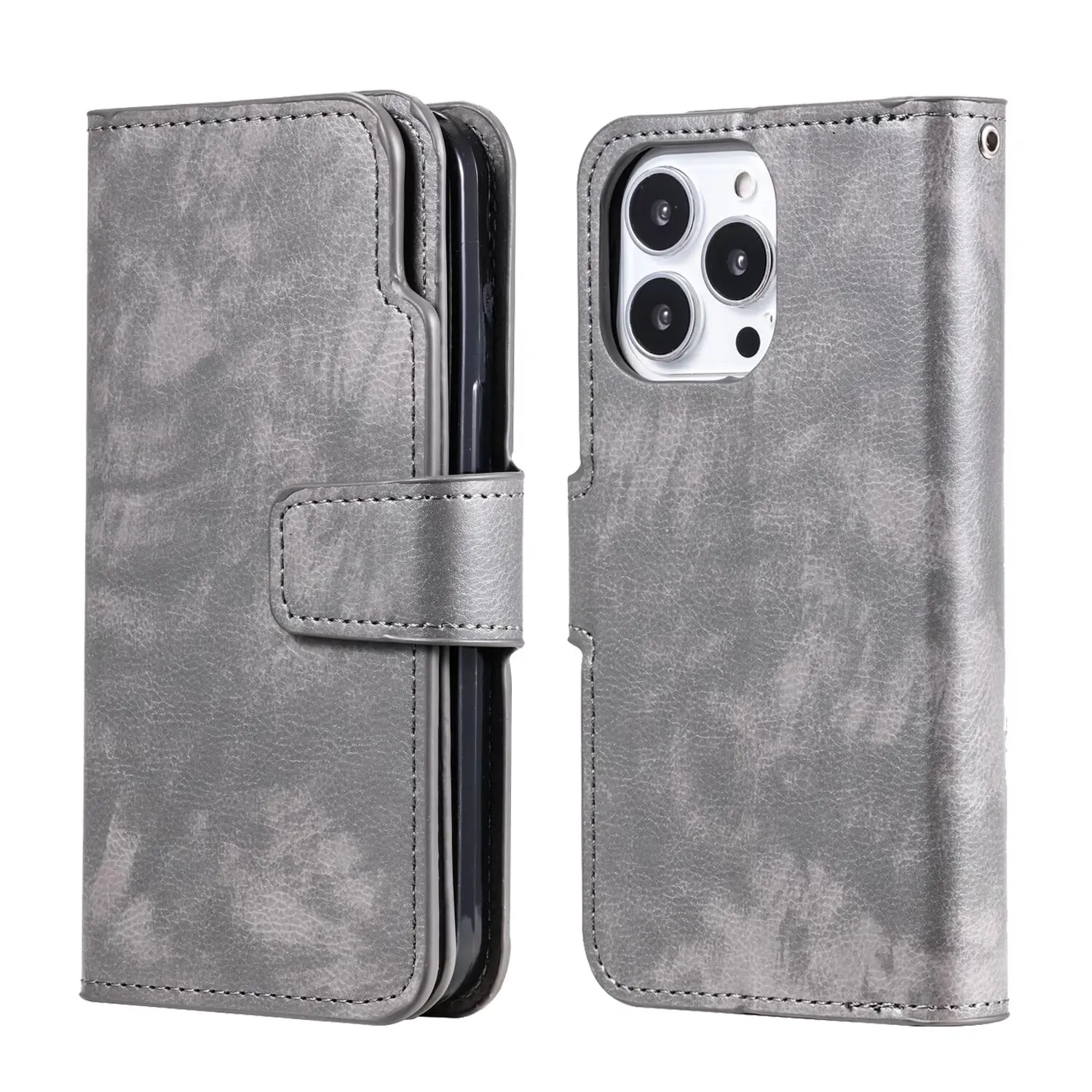 Bilayer Nine Card Slots Wallet Leather Phone Case for iPhone 15 14 13 12 11 Pro Max 8 7 6 Plus Mini XS MAX XR With Holder Cover