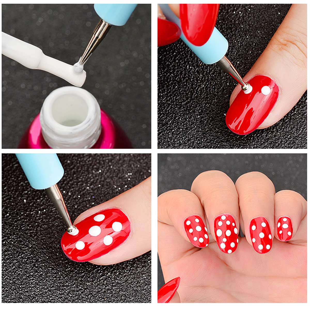 

5 Pcs Silicon Color Silicone Pen Nail Tools for Art Liner Drilling Painting
