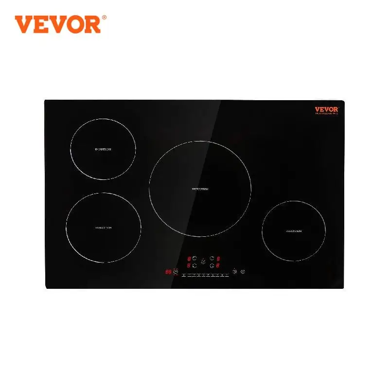 VEVOR 4 Burners 30'' Electric Cooktop Induction Stove Top Built-in Magnetic Cooktop with 9 Heating Level Touch Screen Burner