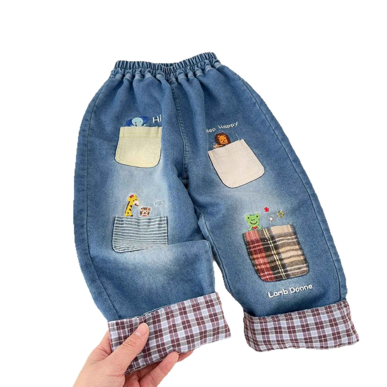 

Детские брюки для мальчиков 3-6 лет, весна 2026, повседневные, с мультяшной вышивкой, в наличии