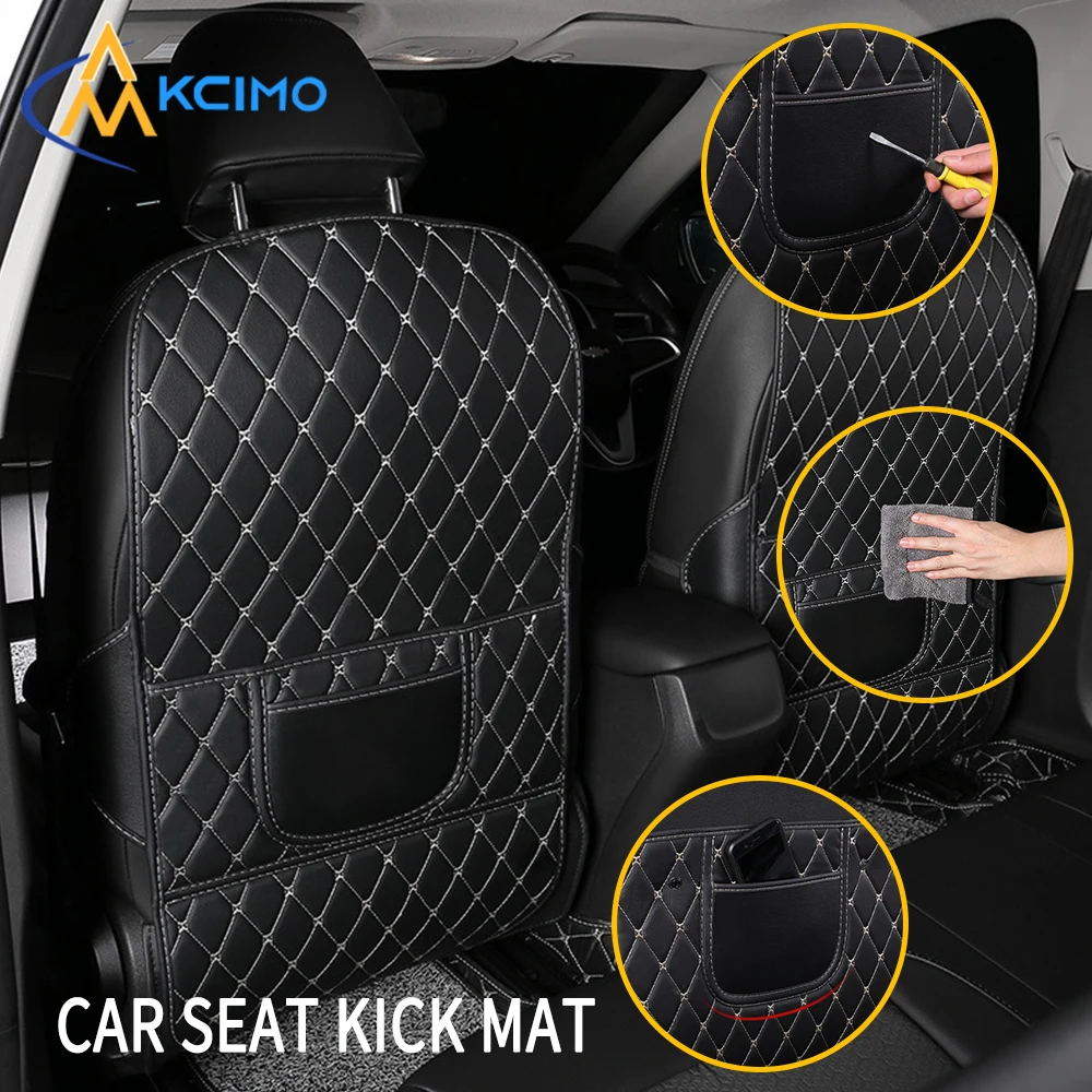 

Kcimo PU Leather Car Anti-Kick Mats Auto Seat Back Protector Cover for Kids Child Kick Anti Dirty Protect Mats Auto Accessories