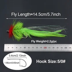 Streamer para gallo Hackle en mosca salada – Señuelo Icerio5/0