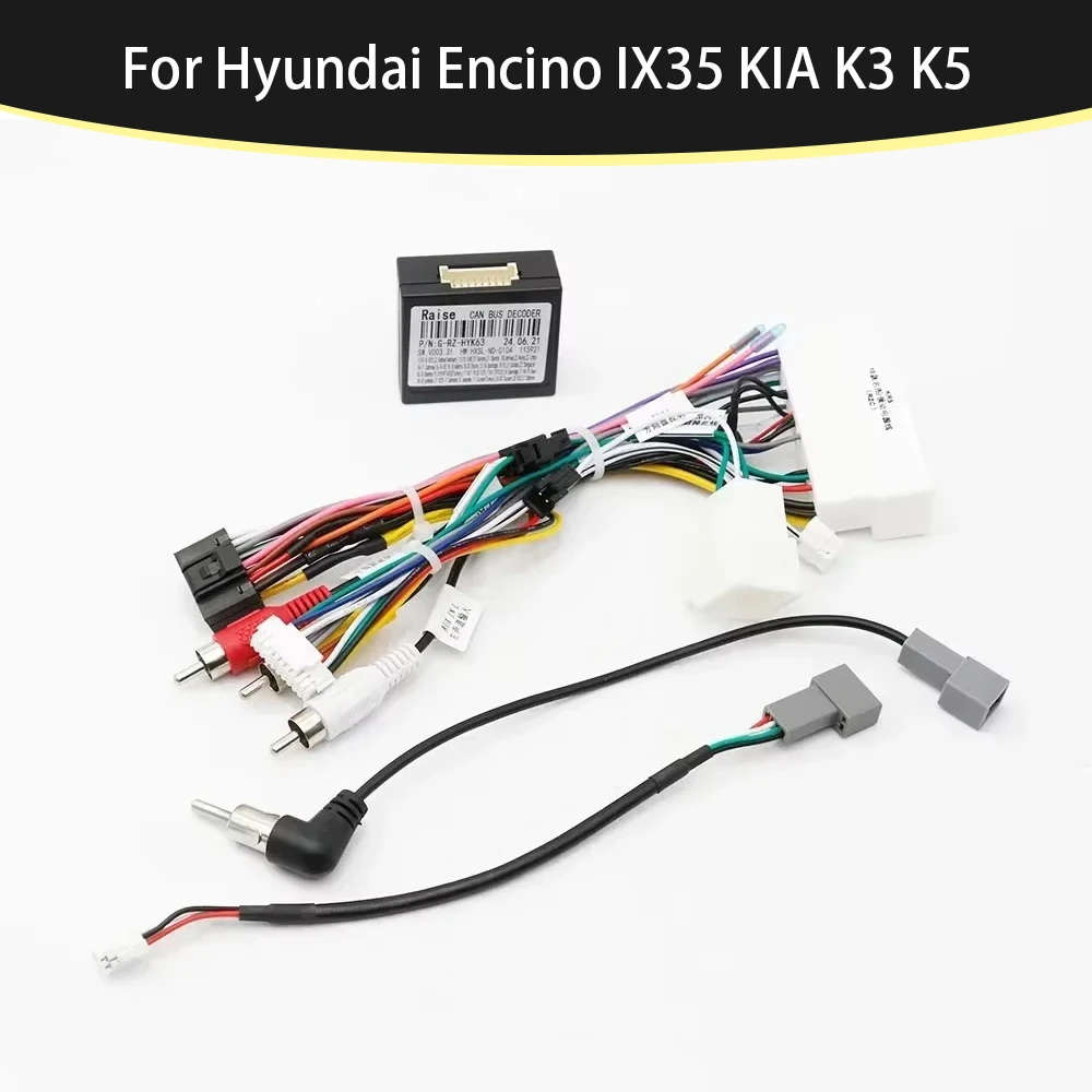 

Car Audio 16PIN DVD Player Power Calbe Adapter With Canbus Box For Hyundai Encino IX35 KIA K3 K5 Stereo Plug Wiring Harness
