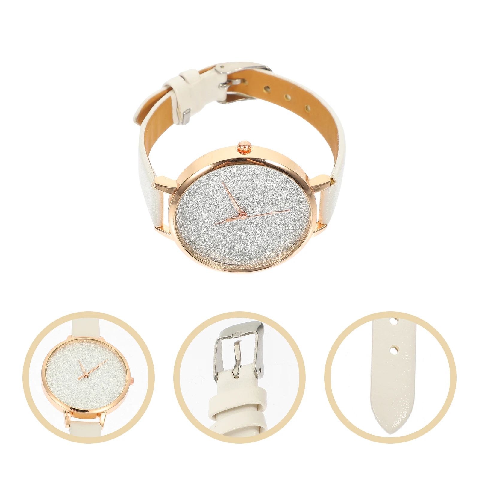 

Glitter Wrist For Women Stylish Ladies Pu Strap Adjustable Elegant Fashionable Female Birthday Gift Decorative Wristwatch Party