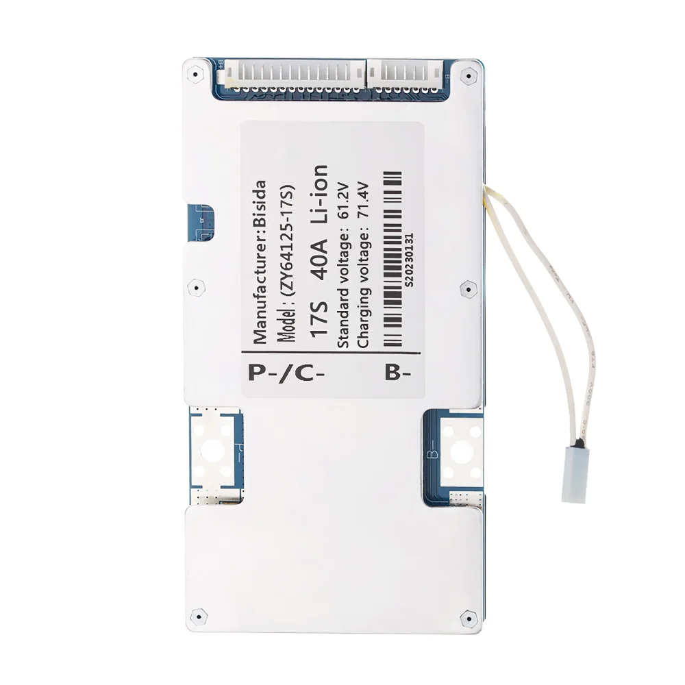 Bisida 17S BMS 60V Li-ion PCB Protection Board with Balance Wire and NTC, Common Port For Lithium-ion Battery Pack