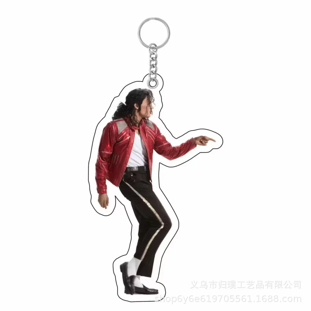 Fashion Acrylic Pendant MJ Keychain, Michael Jackson Decor Accessory, Collectible Ornament for Gift Bag and School Backpack view 3
