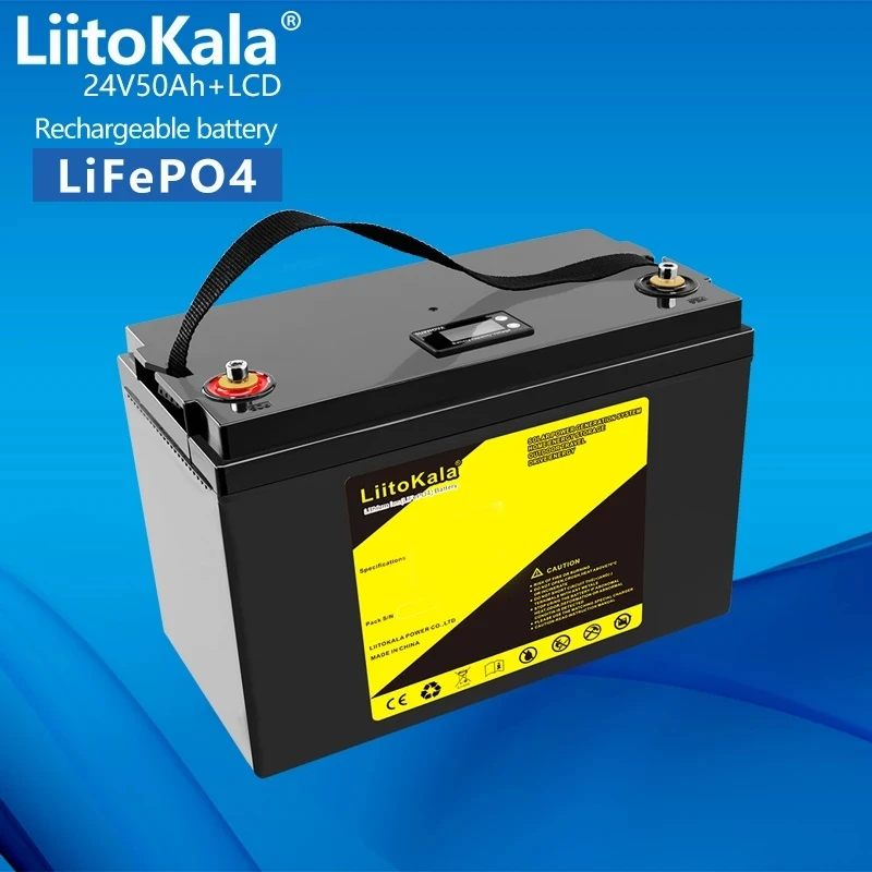 LiitoKala 24V 50Ah 60Ah 29.2V LiFePO4 Battery for Electric Wheelchair Elderly Scooter Children Toy Car Lawn Mower Lighting