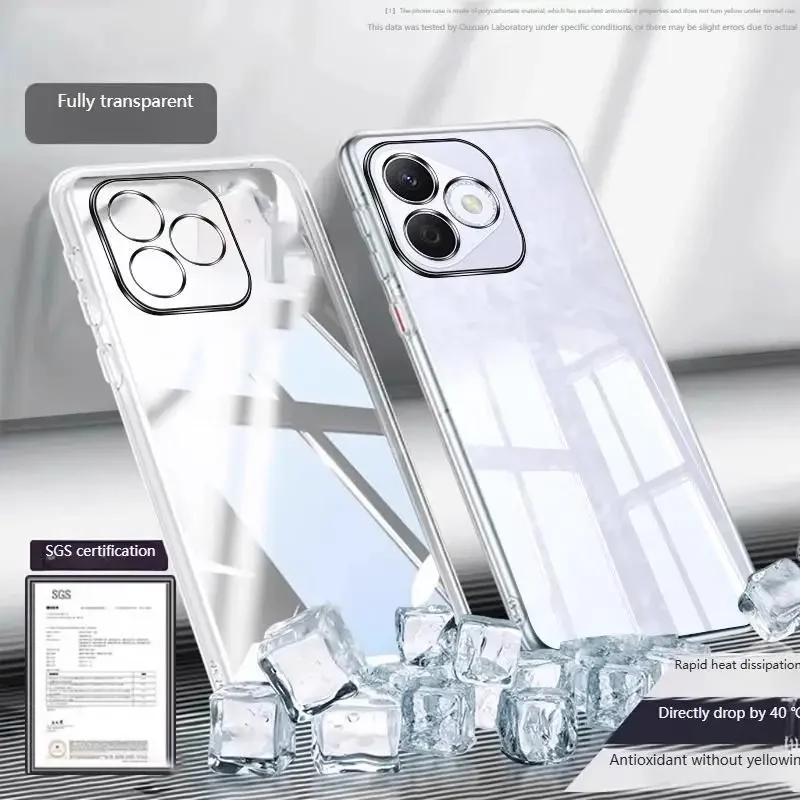 

For Honor 400 Lite X7C X8C X6C Clear Case Fashion Plated Bezel Transparent Soft Cover For Honor 400 Lite X8C X7C Back Casing