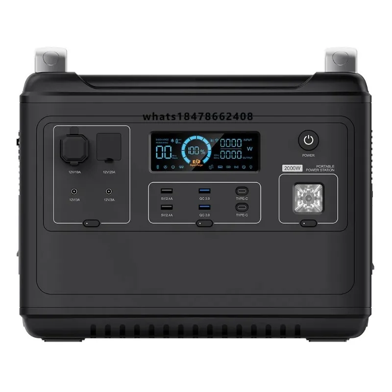 

Portable 2000W Solar Generator Power Station PWM Union 100W External Battery - Car Jump Starter Solar Panel Flashlight