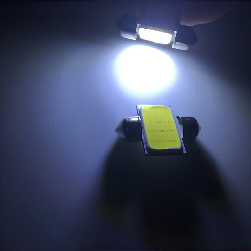 10 pçs branco cob festão cúpula luzes lâmpada de leitura 31mm 36mm 39mm 41mm c5w c10w auto led porta backup lâmpada cauda lâmpadas dc 12v modificar