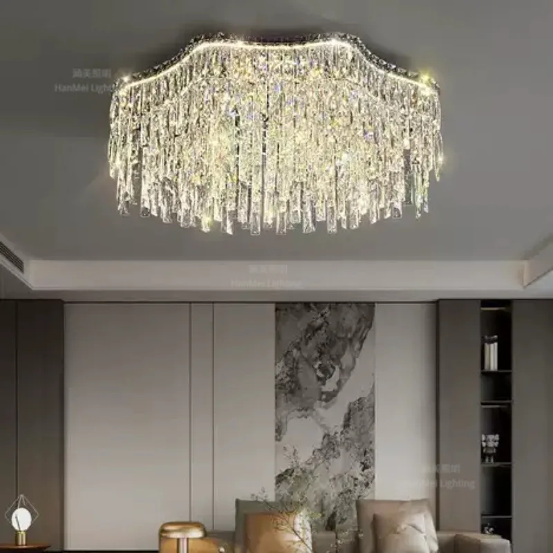 Zhongshan factory direct sales simple modern atmosphere room light master bedroom light luxury crystal living room light ceiling