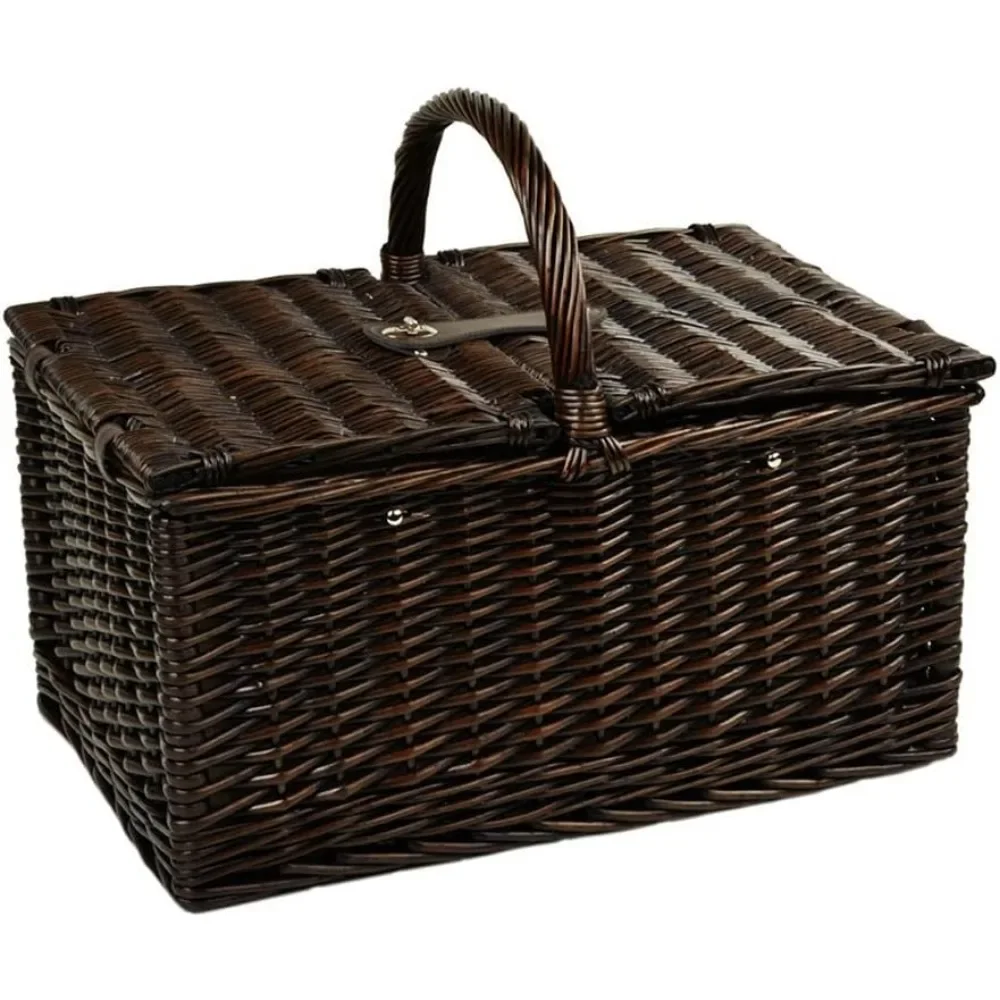 Premium Picnic Basket Set for 2 with Blanket & Coffee Equipment - Quality Made in the USA