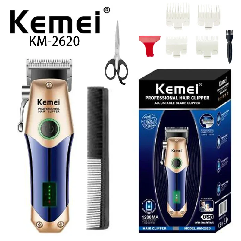 

Kemei Professional Hair Clipper KM-2620 Long Range Automatic Push Clipper USB Fast Charging Hair Salon Electric Push Clipper