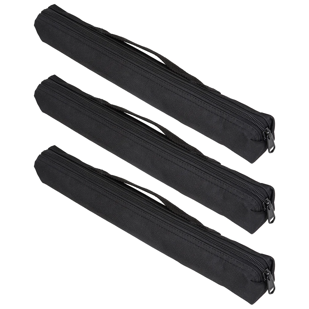 

3pcs Vertical Flute Storage Pouch Waterproof Black Recorder Carrying Case Zipper Closure Oxford Fabric Tote Bag For Soprano