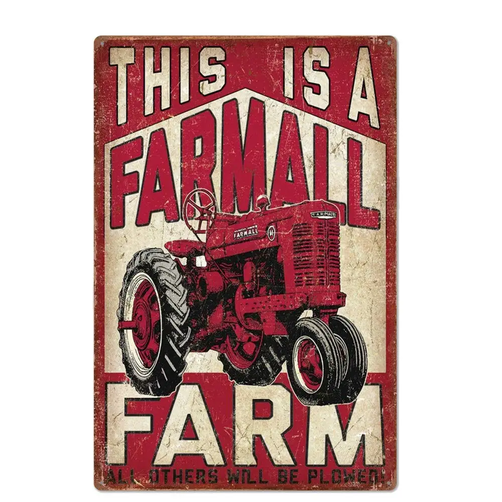 

Retro Design This is A Farm Tractor Tin Metal Signs Wall Art | Thick Tinplate Print Poster Wall Decoration for Garage