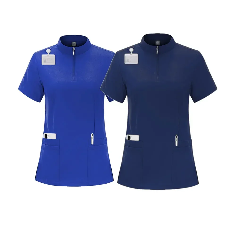 Uniforme de lavage des mains pour infirmière, vêtements de soins médicaux, manches courtes imbibées, broCumbria à la main, dentiste pour animaux de compagnie, vêtements de travail, salon de manucure