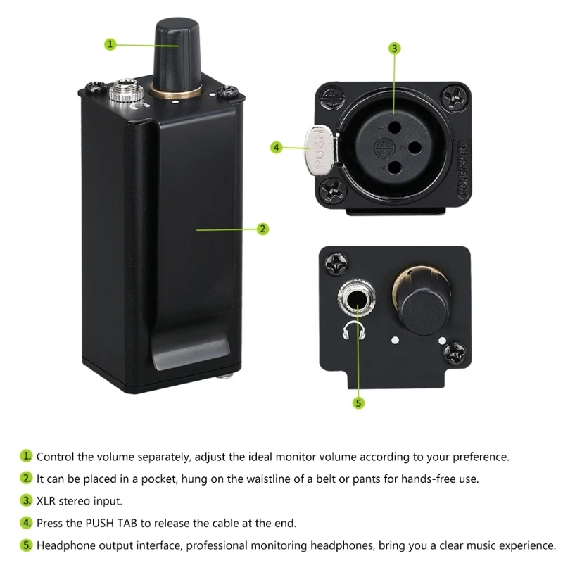 Portable Headphone Amplifier With Double TRS Inputs, In-Ear Monitors Amplifier Amplifier for In Ear Monitoring