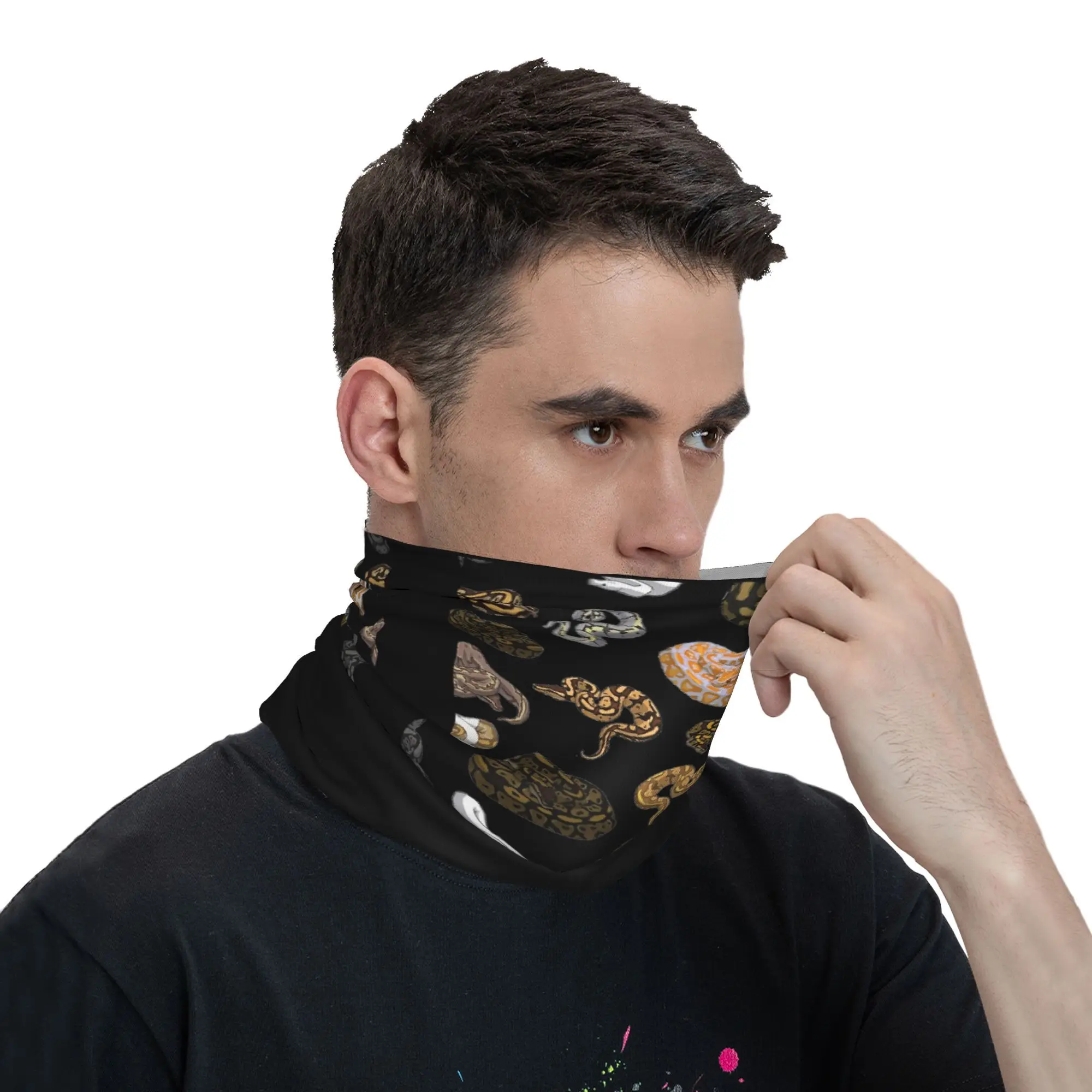Ball Python Morph Snake Pattern Bandana Neck Cover Printed Magic Scarf Warm Balaclava Riding Unisex Adult Windproof