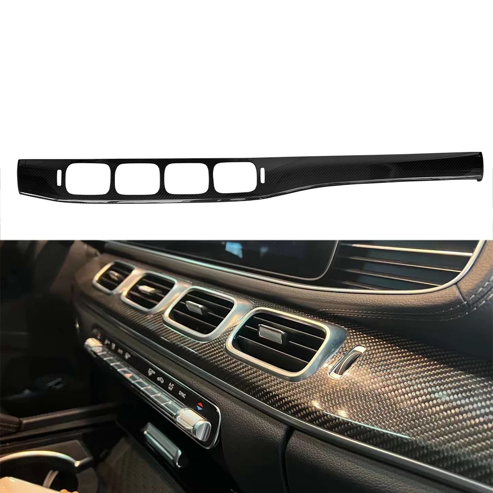 

One Piece Real Dry Carbon Interior Trims Dashboard Cover Dash Kit Add on For Mercedes GLE C167 2019up LHD