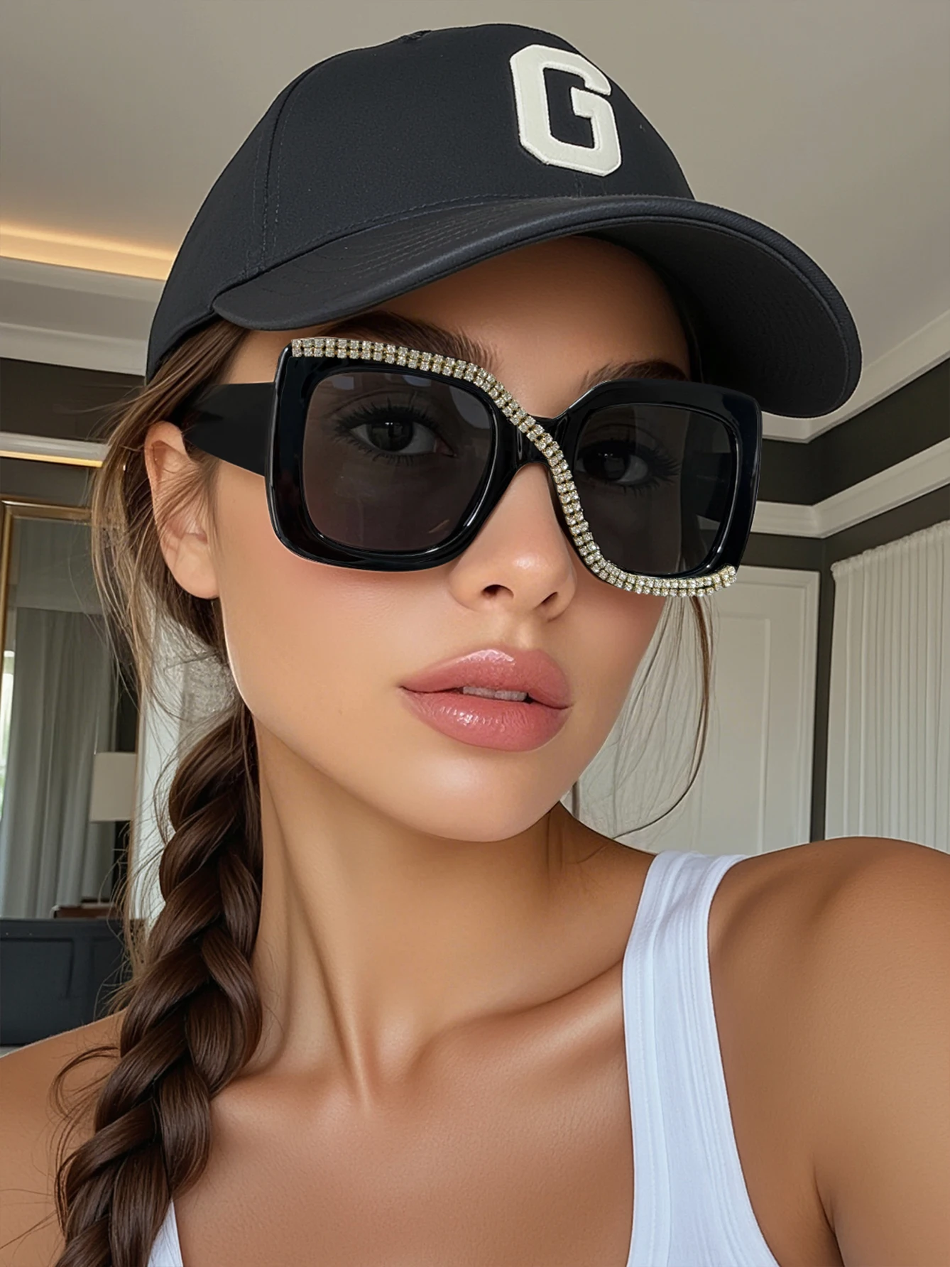 

Новые стильные и универсальные солнцезащитные очки унисекс ручной работы, инкрустированные бриллиантами в квадратной оправе.