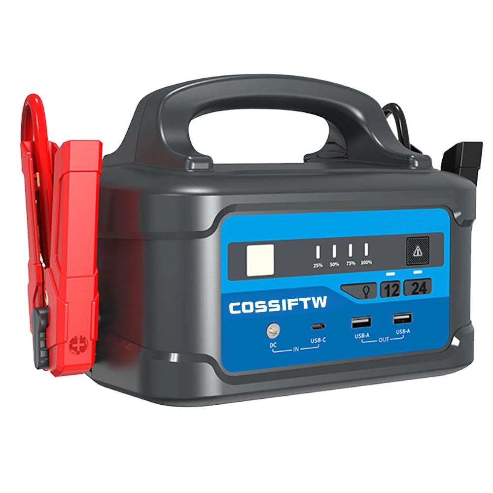 

HD5000Pro 5000A Peak 12V/24V Portable Car Jump Starter - 122500mAh Lithium Battery Booster With LED Light For Truck Use