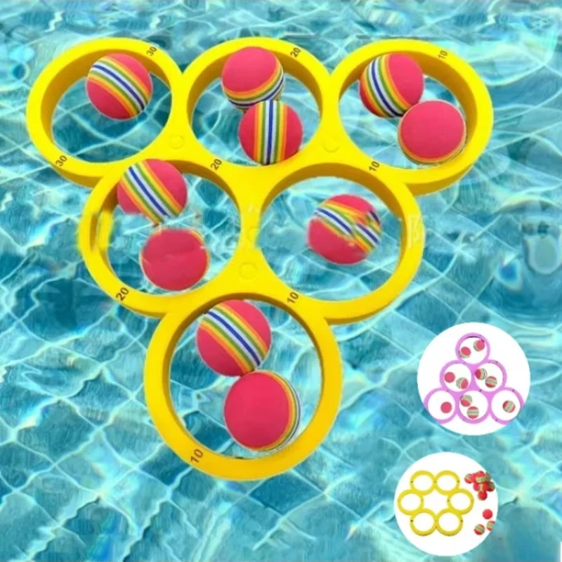 لعبة حمام السباحة الممتعة للرياضات المائية العائمة - كرة متينة من مادة EVA بلون عشوائي مثالية لـ #5