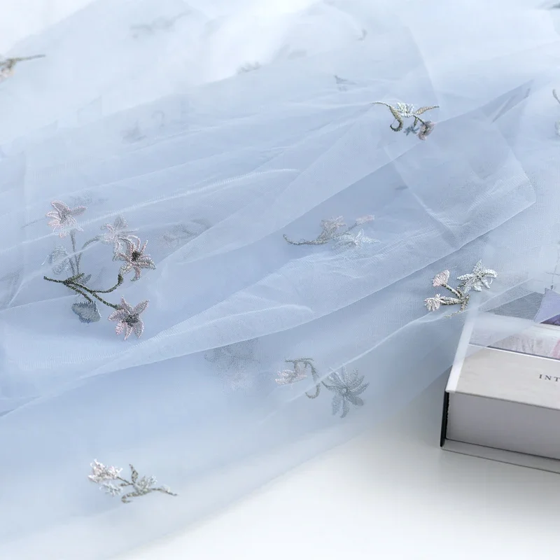 

Мягкая сетка, тюль, ткань, цветок орхидеи, вышивка, кружевная ткань, сетчатая пряжа, ручная работа, свадебное платье, юбка, материал одежды 50x160 см