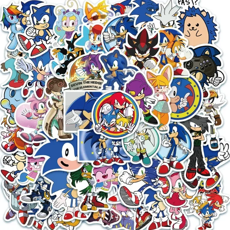 50/100Pcs Cartoon Sonic Stickers Car Notebook Laptop Phone Case Bottle Fridge Graffiti Vinyl Decals Sticker for Kid