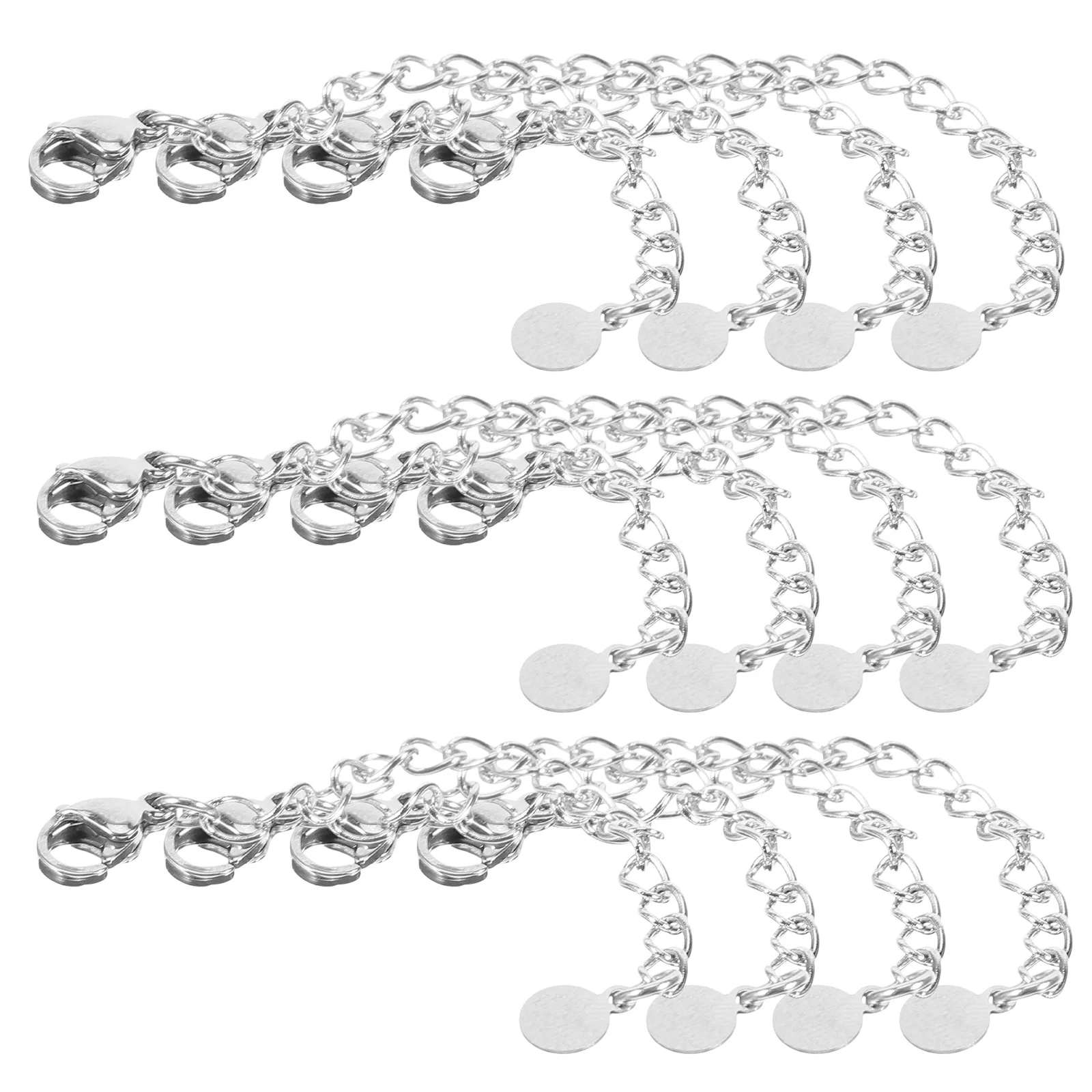 

20Pcs Necklace Extender Chains Stainless Steel Jewelry Extension Chain DIY Bracelet Anklet Making Supplies Lobster Clasp