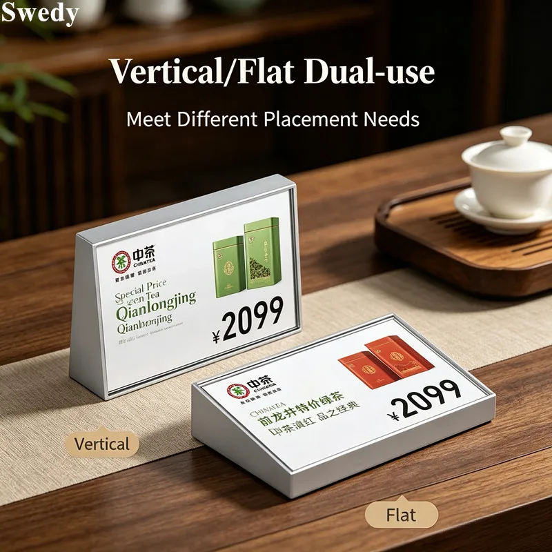 5 Pieces 120x80mm Slant Acrylic Sign Holder Display Stand Plastic Table Menu Card Holder Stand Bread Price Label Paper Tags