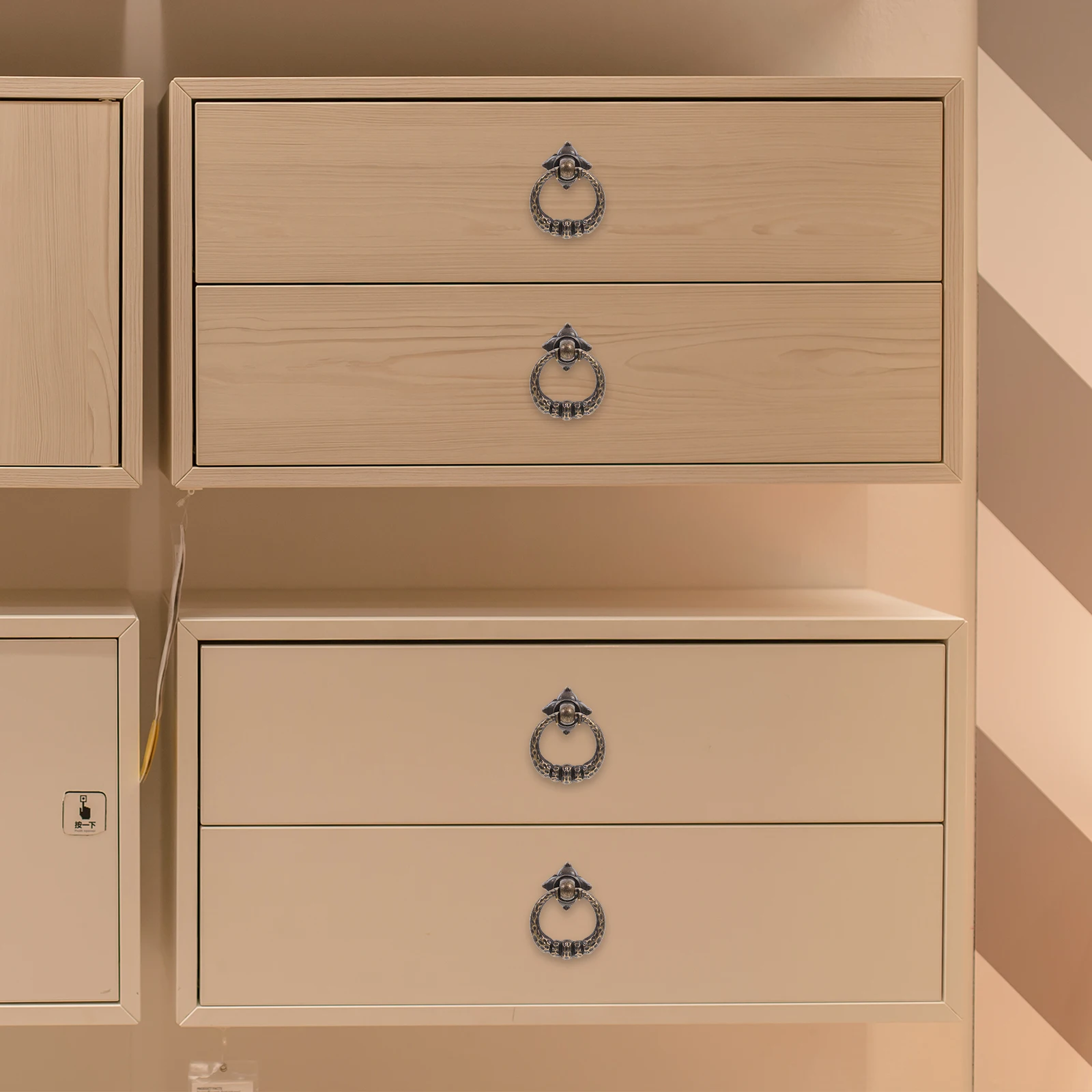 

8Pcs Round Pull Handles Zinc Alloy Vintage Cabinet Drawer Knobs Durable Metal Door Handles Replacement Furniture Pulls