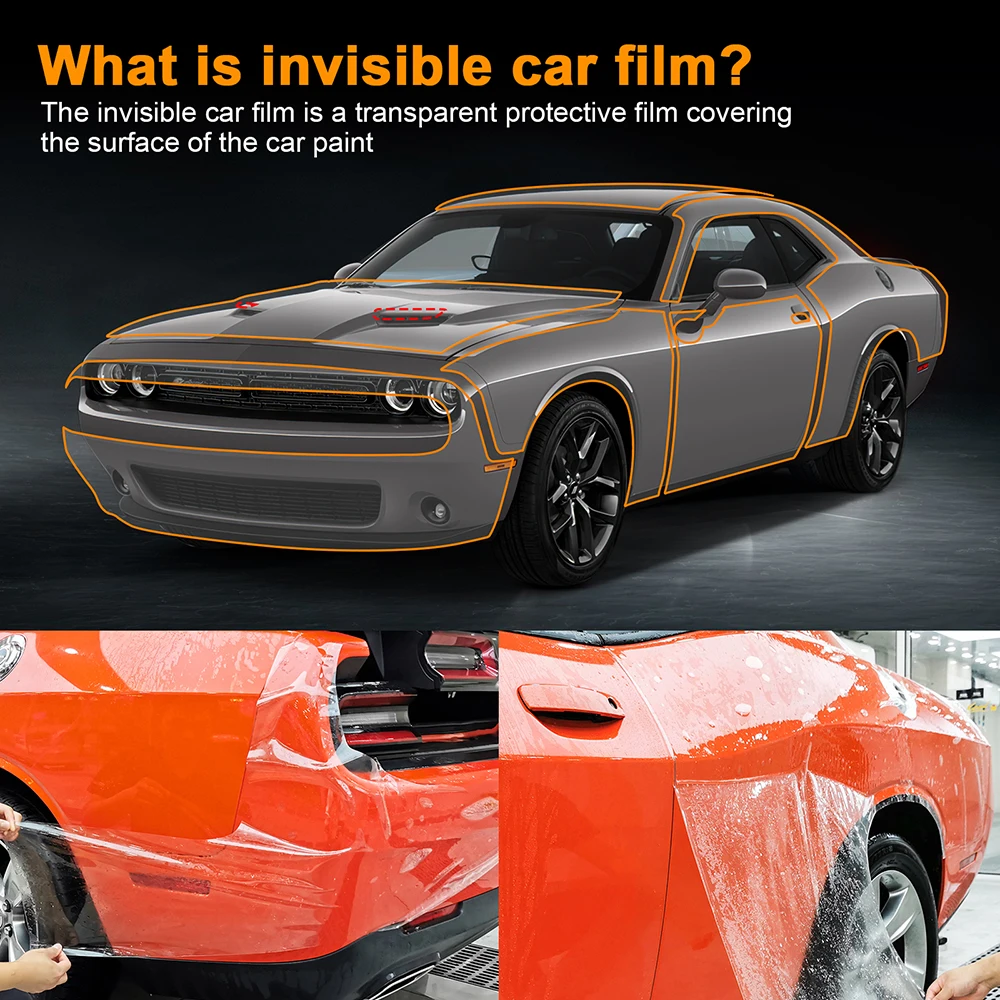 Pre Cut for Dodge Challenger Base 2019-2022 2023 Car Paint Protection Film Clear PPF Decal Kit TPU Body Transparent Anti Scratch